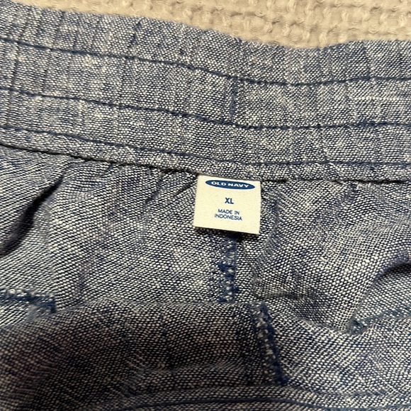 Old Navy Linen Shorts Size XL Blue Drawstring Waist 2 Pockets - Picture 3 of 3